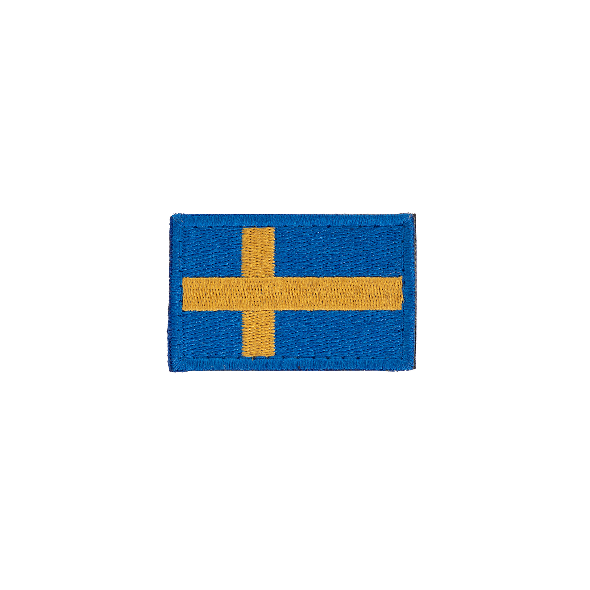 Snigel Svenskt Flaggmärke 40 × 27 mm – Kardborremärke (Blå/Gul)
