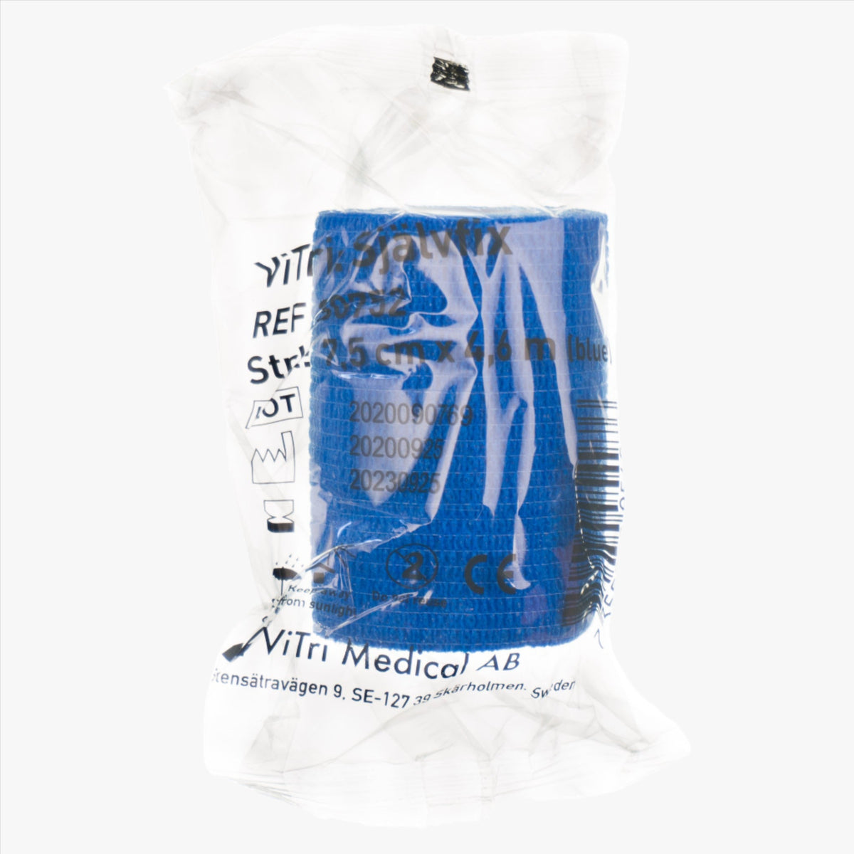Vitri Självfix Elastisk Binda Självhäftande Blå 7,5 cm x 4,6 m